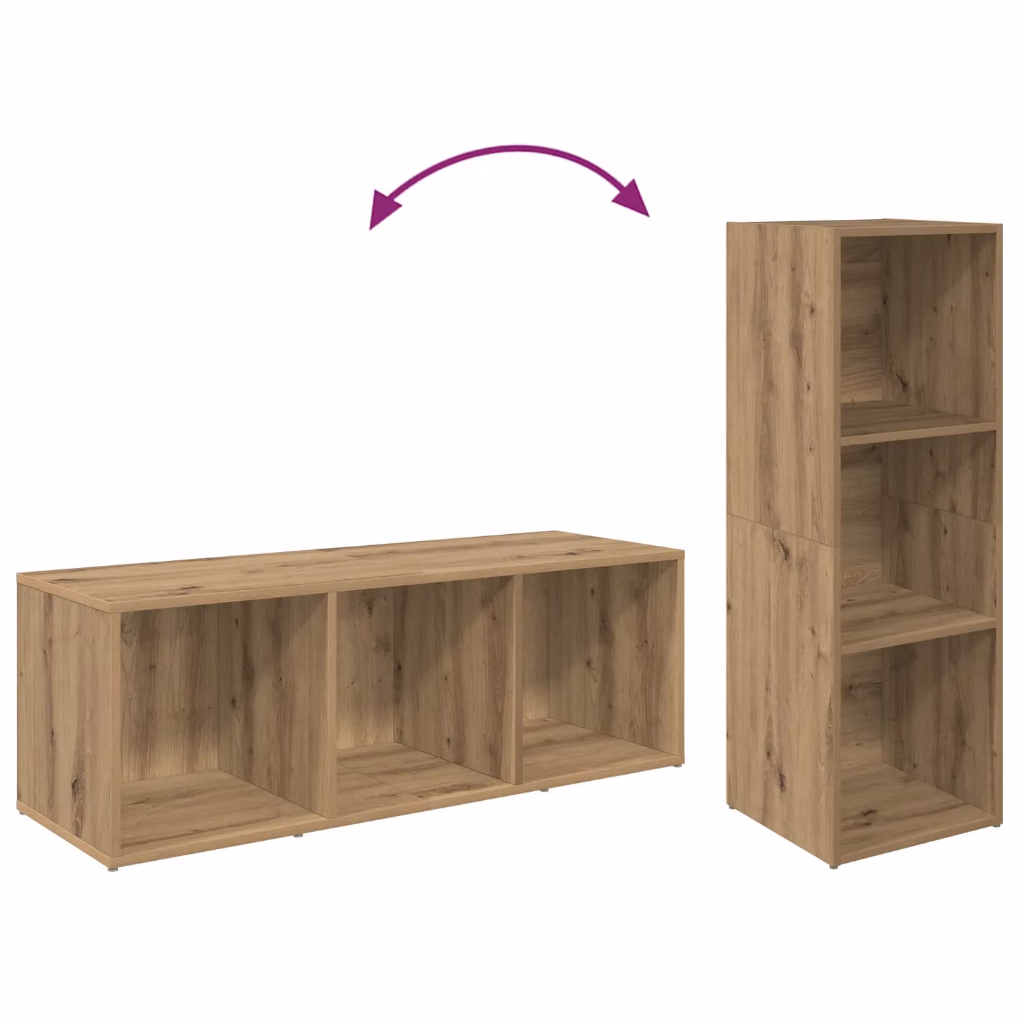 Berkfield Home Artisan Oak Engineered Wood Cube Shelving Unit, 2 Pieces, Brown – 4
