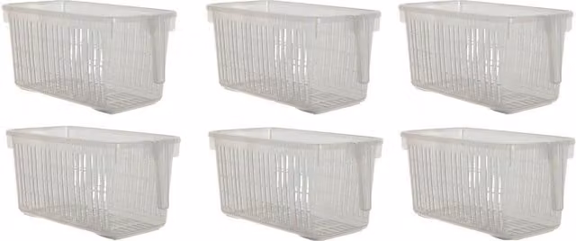Whitefurze Transparent Acrylic Storage Basket with Handles