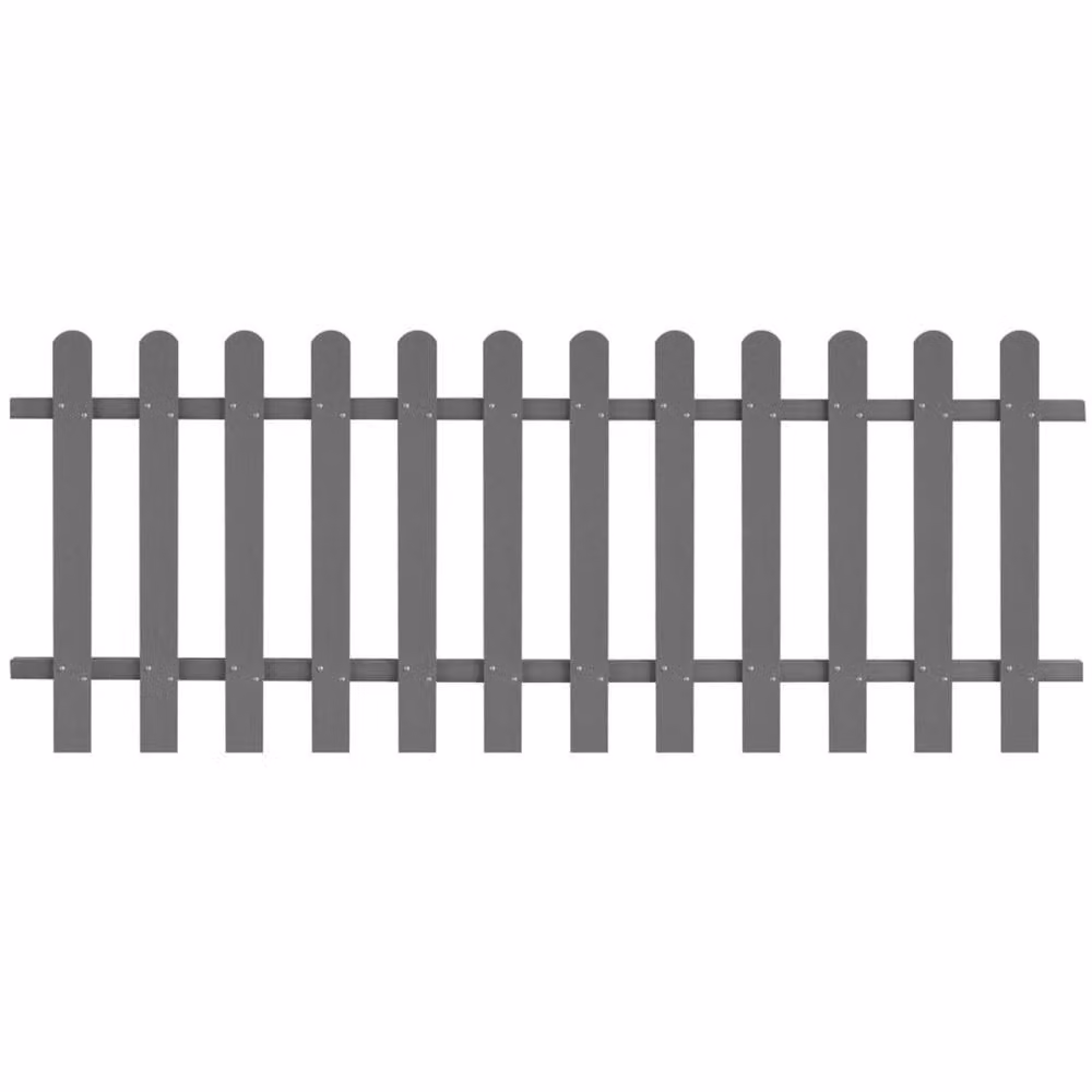 Berkfield Home Grey WPC Palisade Picket Fence, W: 200 cm, H: 80 cm – 2