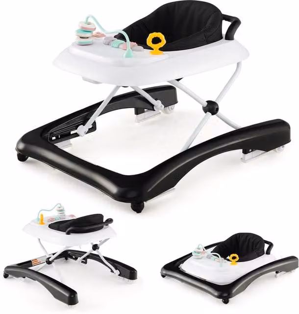 Costway 2-in-1 Baby Push Walker Combo in Black