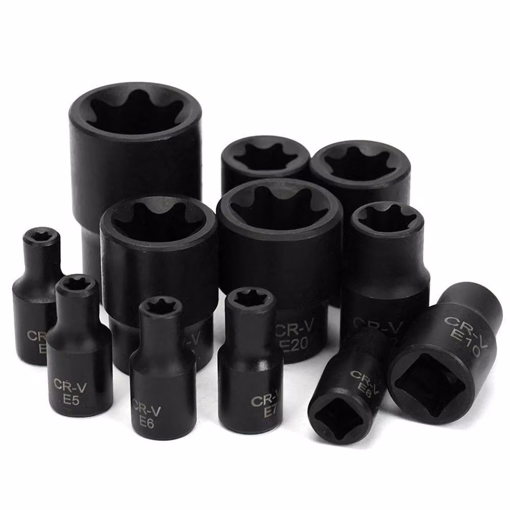 FLAVORA 25-Piece Torx and E-Torx Star Socket Bit Set, Black – 4