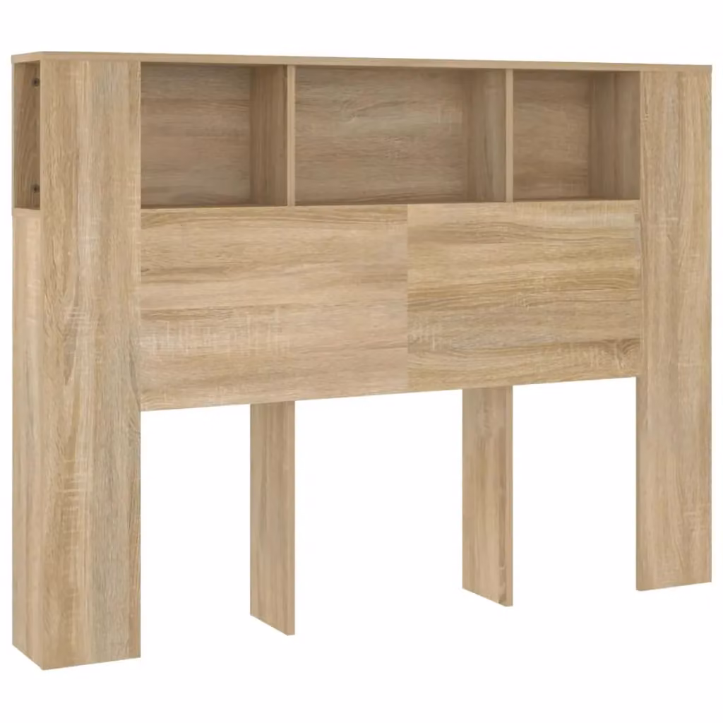 Berkfield Home Modern Headboard Cabinet in Sonoma Oak Brown, W: 140 cm, D: 18.5 cm, H: 104.5 cm – 2