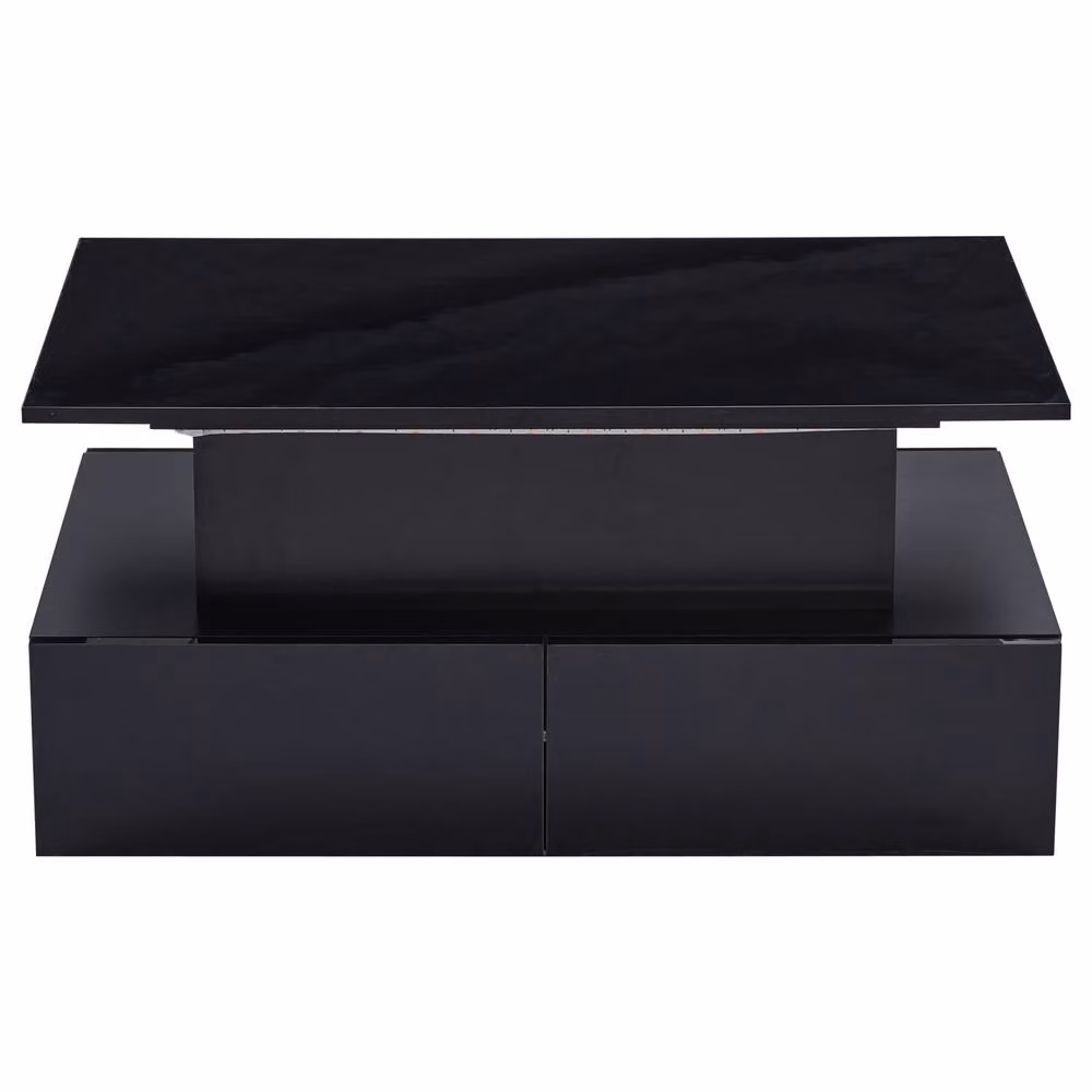 BTM Rectangular High Gloss Black Lift Table with LED and 4 Drawers – 5