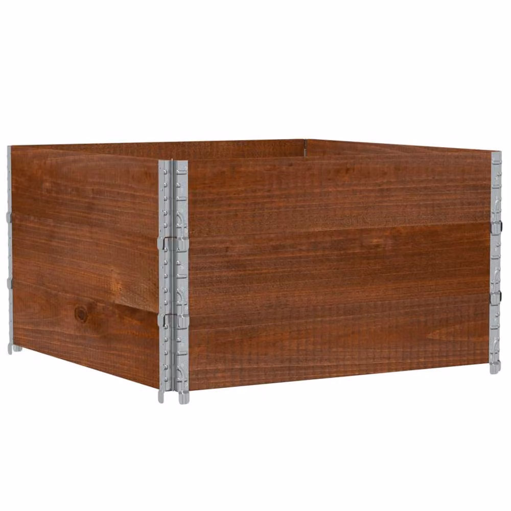 Berkfield Home Garden Brown Wooden Raised Bed Planter with Galvanised Steel, W: 100 cm, D: 100 cm, H: 100 cm – 2
