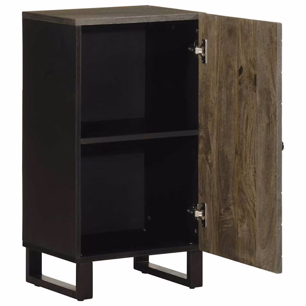 Berkfield Home Black Mango Wood Sideboard W/D/H: 40 x 33 x 75 cm – 3