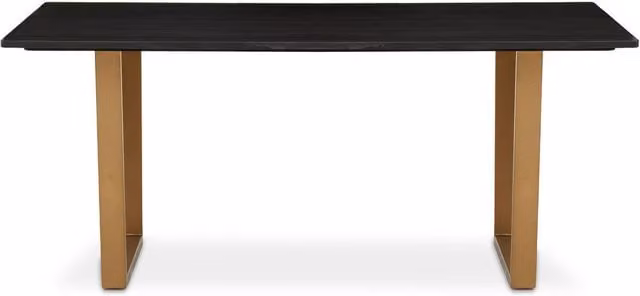Orsina Black Marble Top Rectangular Dining Table with Gold Metal Base, W: 180 cm, D: 90 cm, H: 76 cm