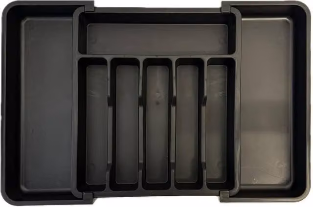 Almineez Expandable 8-Piece Cutlery Drawer Organiser Tray in Black – 1