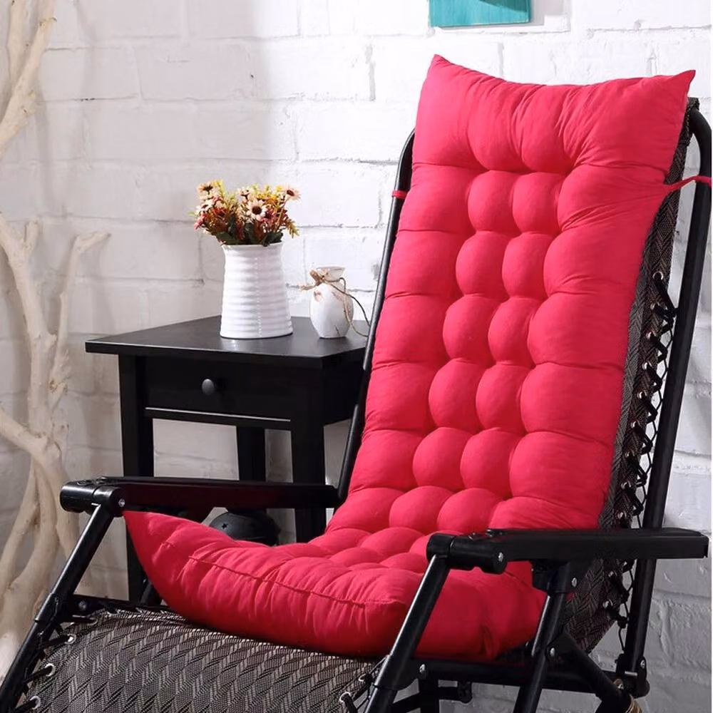 KORVIXA Pink Cotton Outdoor Garden Sun Lounger Seat Pad, W: 150 cm, D: 125 cm – 2