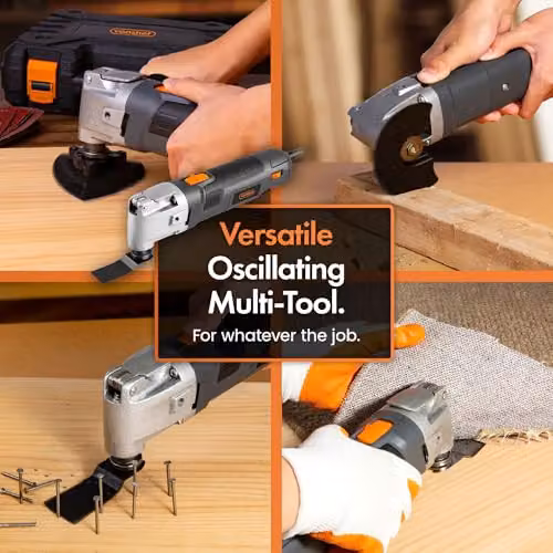VonHaus 300W Oscillating Multitool in Black with 30pc Accessory Kit and Hard Shell Case – 5