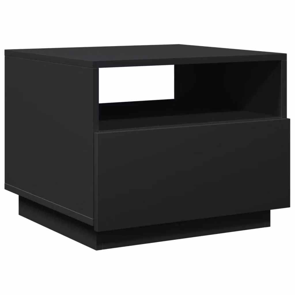 Berkfield Home Modern Black Coffee Table with LED Lights W/D/H: 50 x 49 x 40 cm – 3