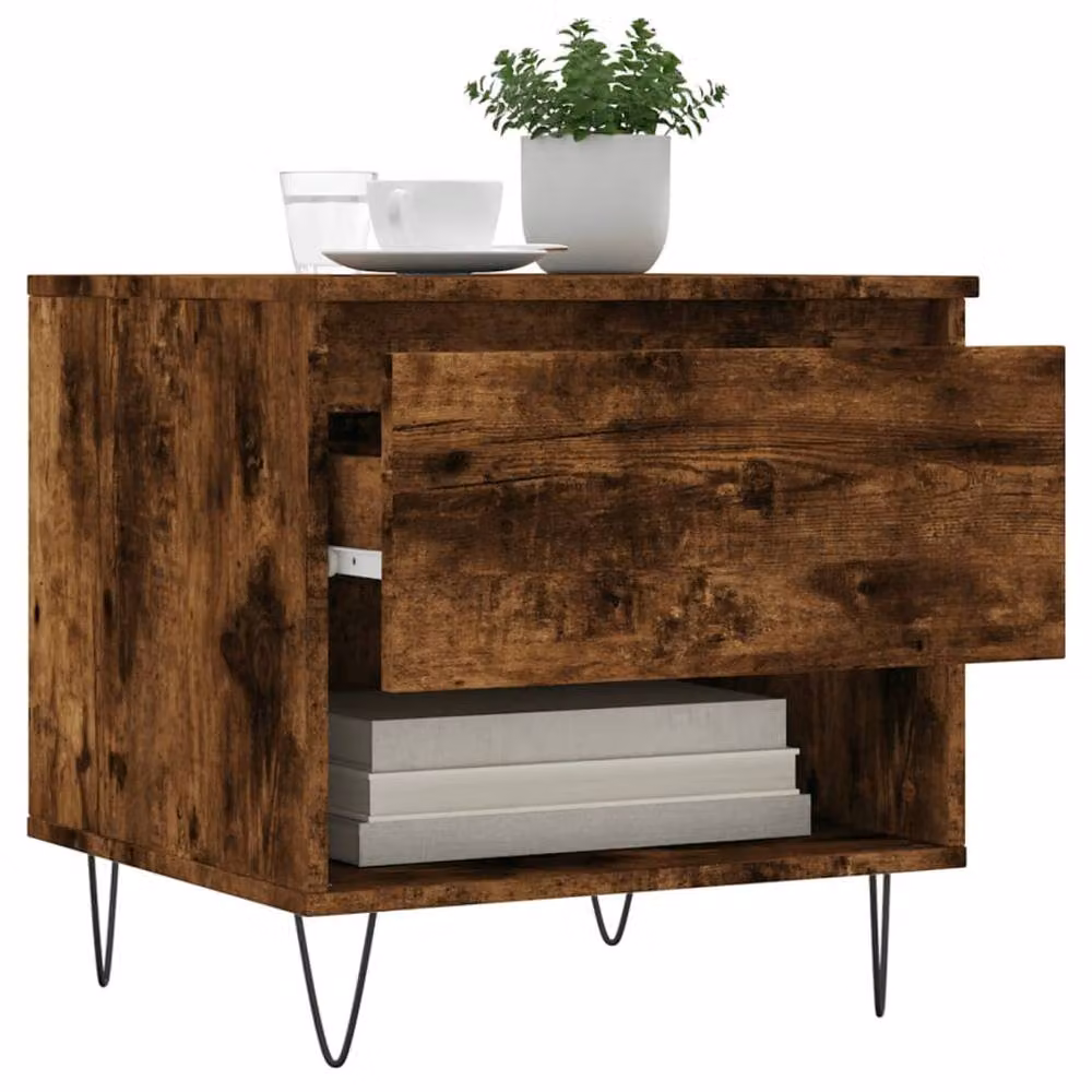 Berkfield Home Modern Nested Coffee Table Set of 2, Smoked Oak Brown, W/D/H: 50 x 46 x 50 cm – 3