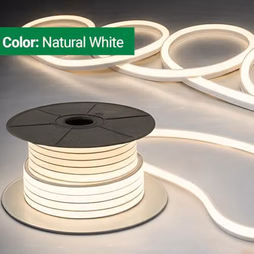ENERJ 30m 24V Silicon Neon Flex LED Strip, White, IP65, 10 x 10 mm – 4