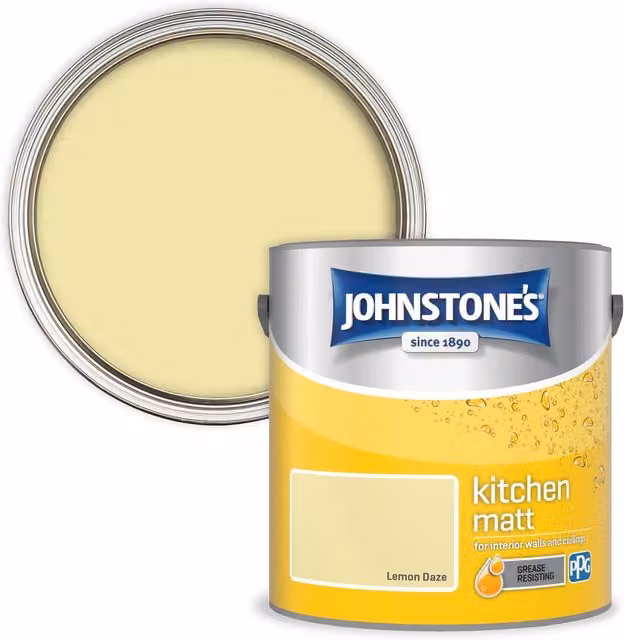 Johnstone's Kitchen Grease Resisting Matt Paint in Lemon Daze Yellow