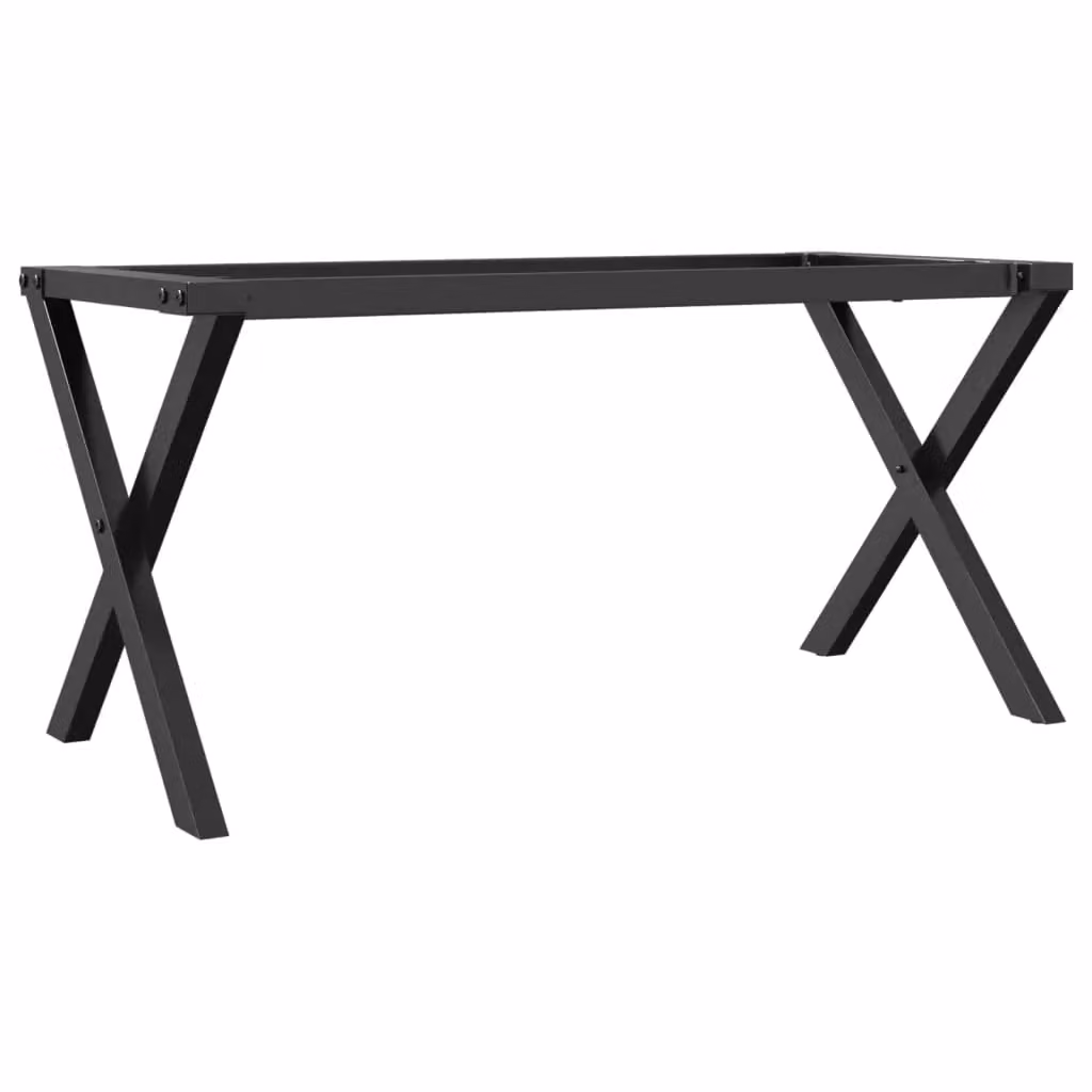 Berkfield Home X-Frame Coffee Table Legs in Black Steel, W/D/H: 80 x 40 x 43 cm – 2
