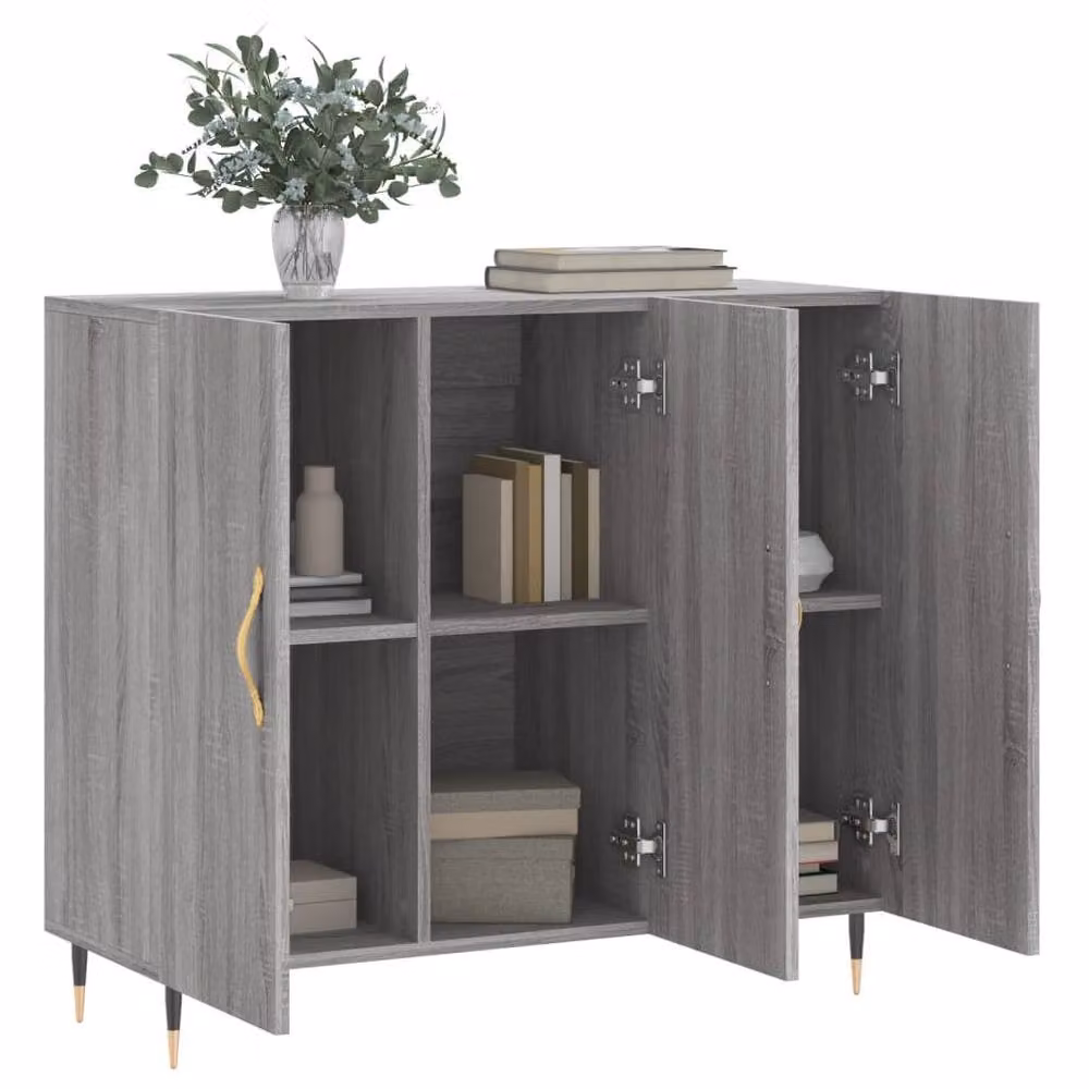 Berkfield Home Grey Sonoma Sideboard in Engineered Wood, W/D/H: 90 x 34 x 80 cm – 3