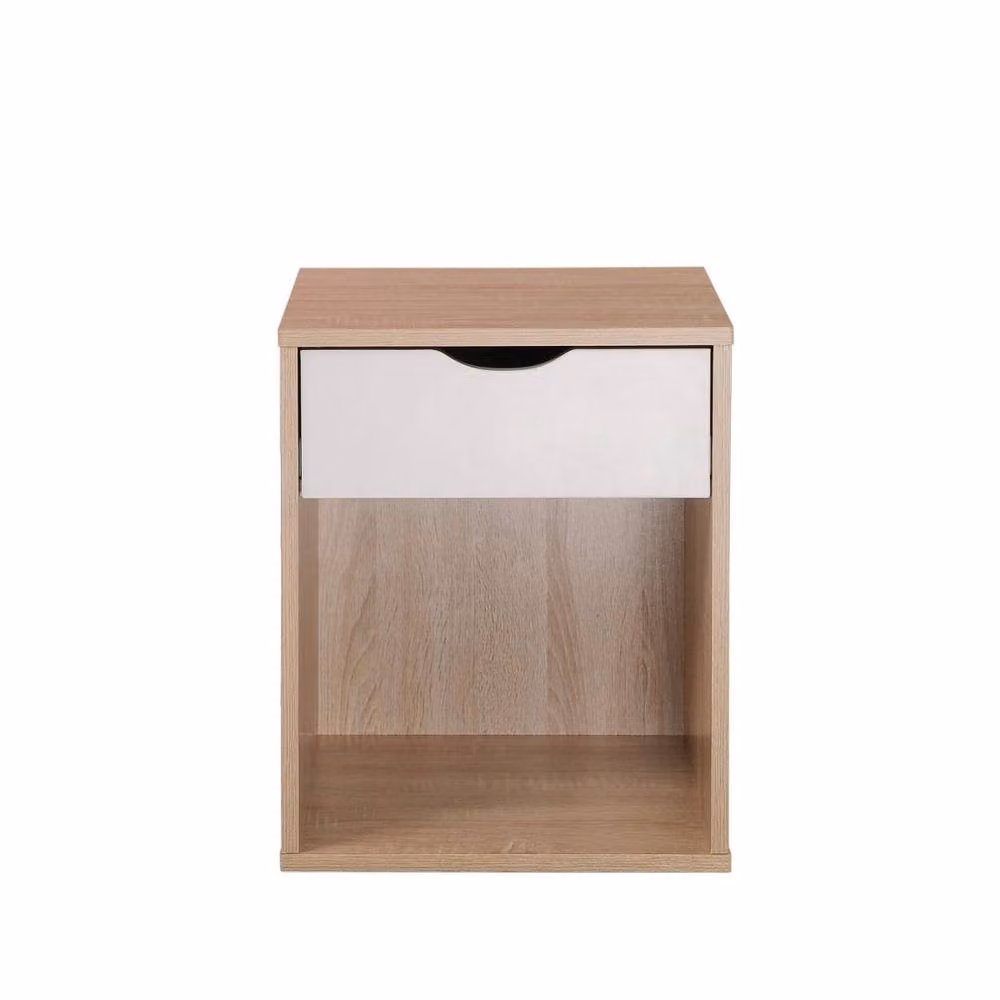 Timber Art Design Alton Bedside Cabinet in Light Oak with 1 Drawer, W: 40 cm, D: 40 cm, H: 48 cm – 2