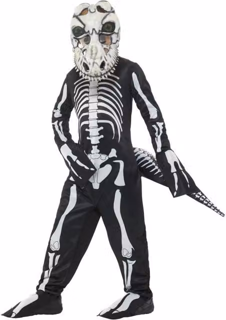 Smiffys Childrens T-Rex Skeleton Costume Set in Black and White