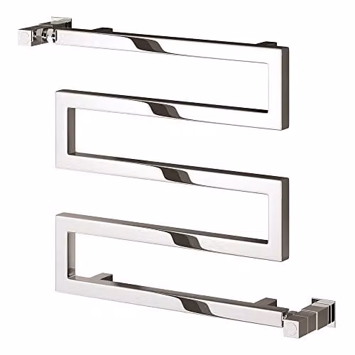 Bathroom Kingdom Reina Serpe Designer Heated Towel Rail in Silver, W/H: 27.0 x 50.0 cm – 1