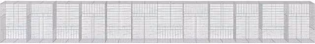 Berkfield Home Galvanised Steel Gabion Basket with Cover in Silver, W/D/H: 1200 x 100 x 150 cm