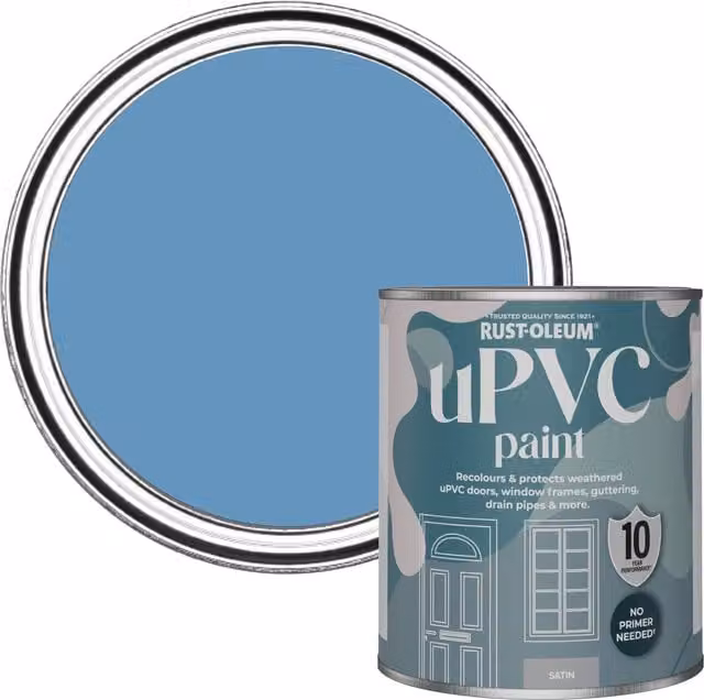 Rust-Oleum Satin Finish UPVC Paint in Blue, 0.75 l