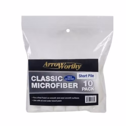 Arroworthy 10-Pack Classic Microfiber Mini Rod Style Short Pile Cleaning Pads in White