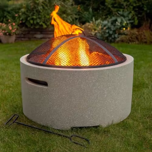 Lifestyle Appliances Adena Mgo Round Firepit BBQ Grill in Black and Grey – 3