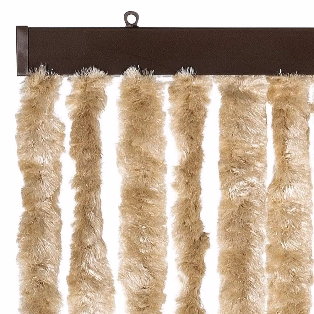 Berkfield Home Beige Chenille Insect Curtain, W/H: 90 x 220 cm – 3