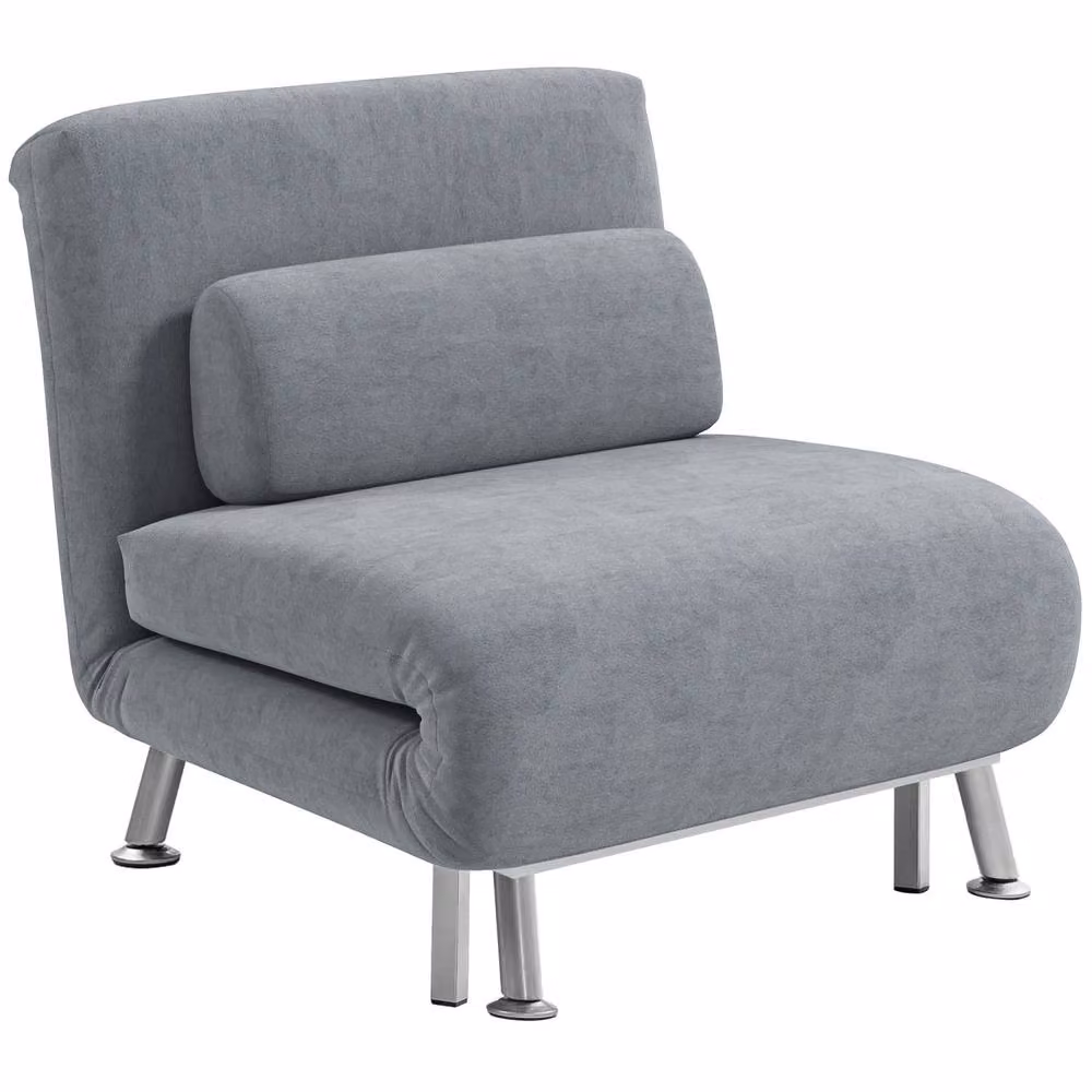 Wyld Haus Noso Grey Velvet Single Sleeper Chair with Metal Frame – 2