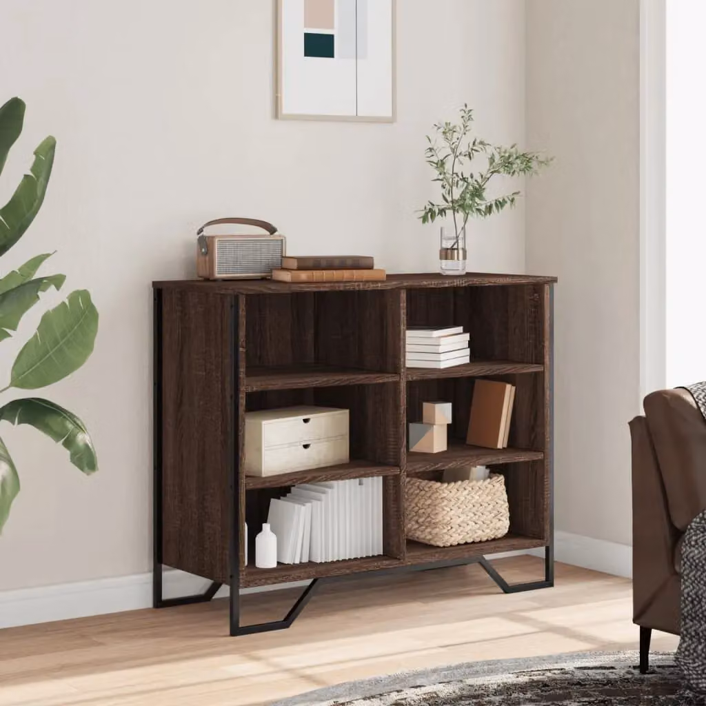Berkfield Home Modern Sideboard in Brown Oak, W/D/H: 91 x 35.5 x 74.5 cm – 3