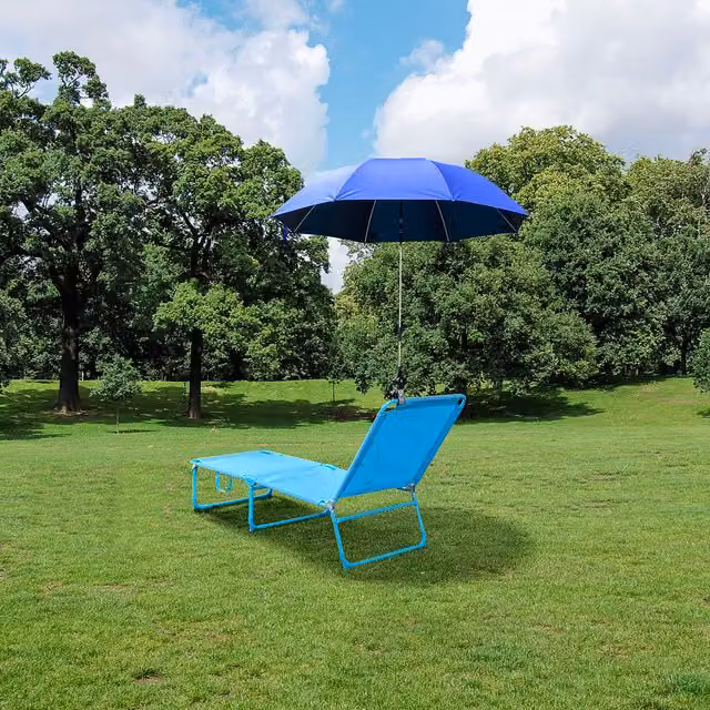 Outdoor Essentials Universal Garden Parasol with Clamp, Blue