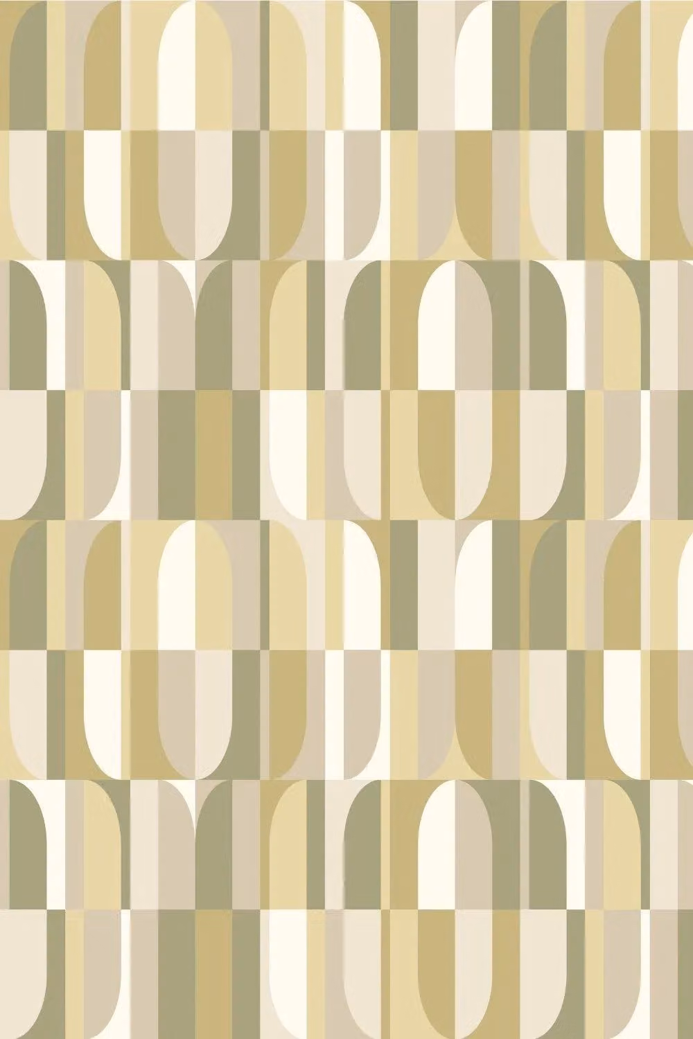 Hoopla Walls Building Blocks Matt Wallpaper in Green with Geometric Abstract Retro Design – 2