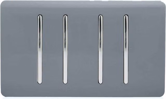 Trendi Flush Switch in Grey and Silver
