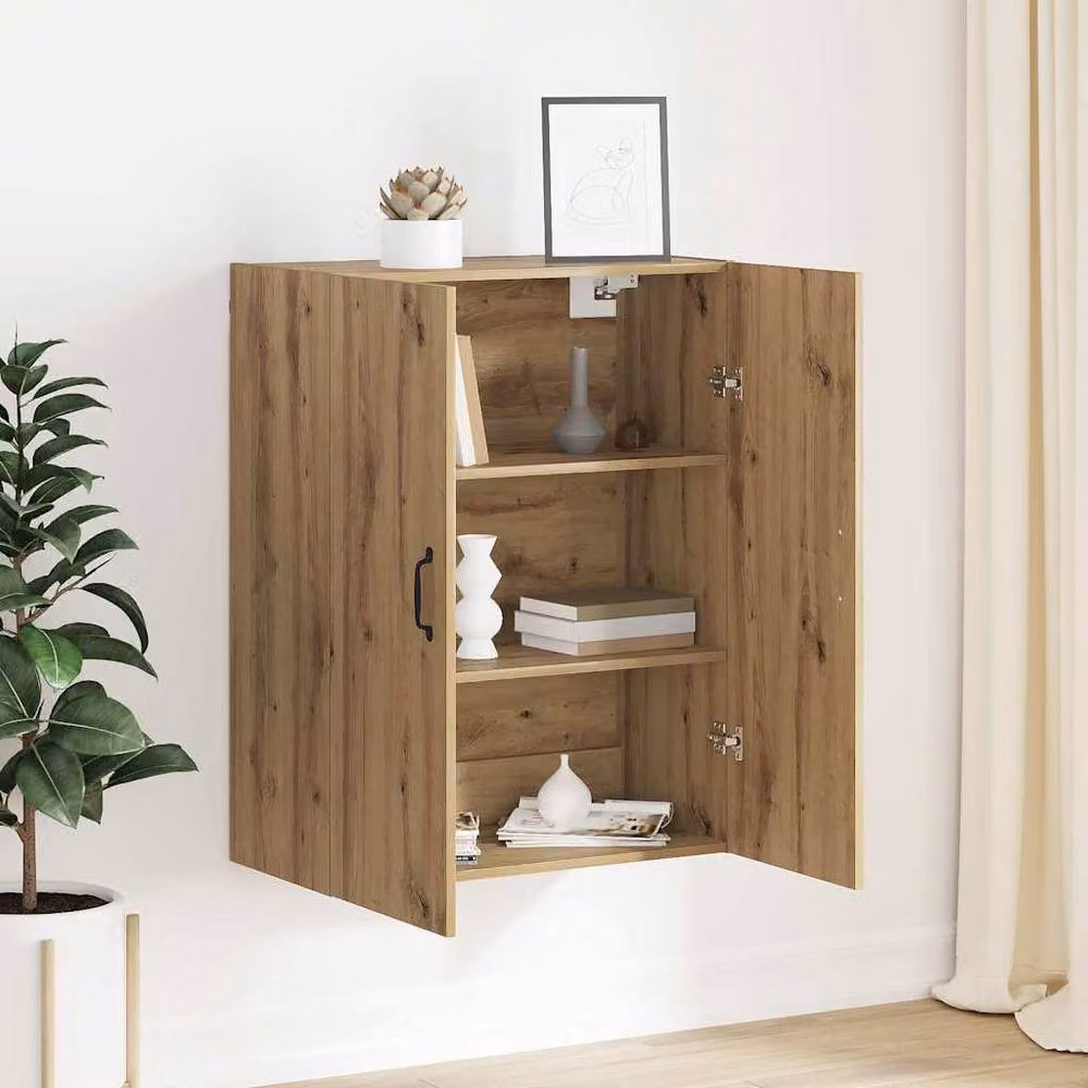 Berkfield Home Artisan Oak Hanging Cabinet, Brown, W/D/H: 69.5 x 34 x 90 cm – 2