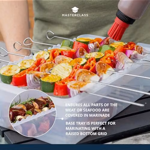 MasterClass Marinade Tray with Snap Lid in White or Transparent, W/D/H: 37.0 x 21.5 x 10.0 cm – 3