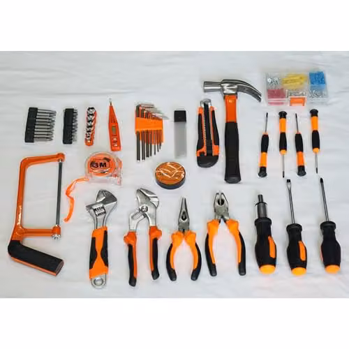 Gr8 Home 160 Piece General Household DIY Hand Tool Kit Set with Portable Storage Toolbox in Black – 4