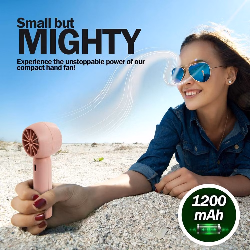 Tanness Portable Handheld Mini Fan with Foldable Design and USB Rechargeable Functionality in Pink – 4
