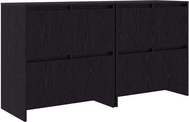 Berkfield Home 2-Piece Sideboard Set in Black Oak, W/D/H: 70 x 41 x 75 cm