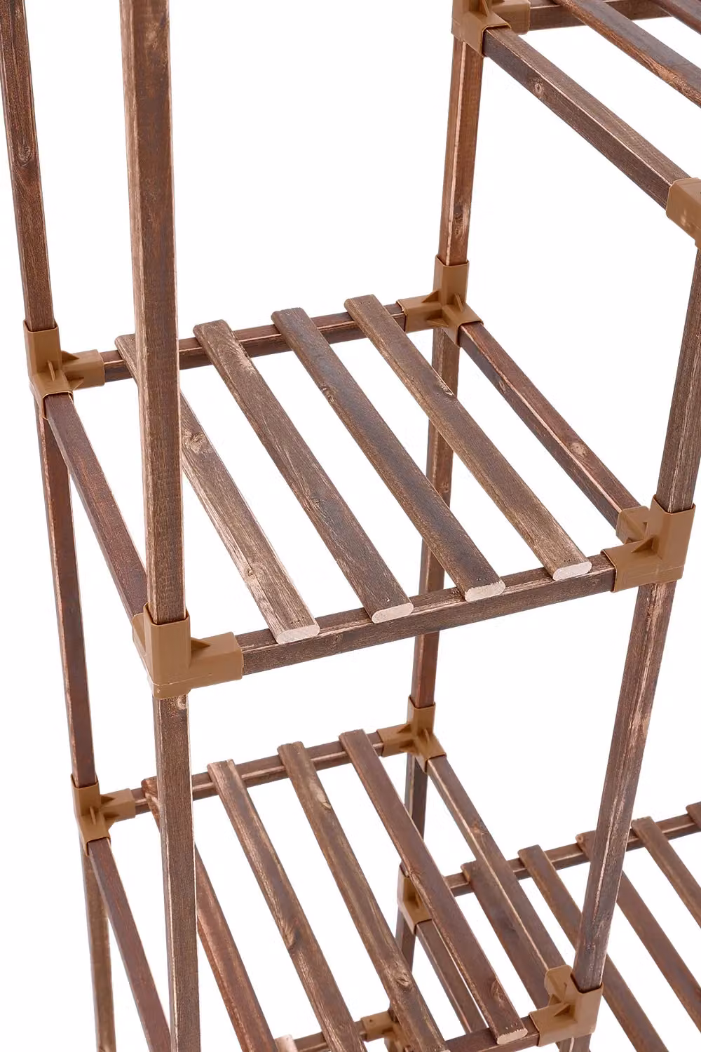Living and Home Multi-tier Wood and Metal Plant Stand Flower Display Shelf in Brown – 3