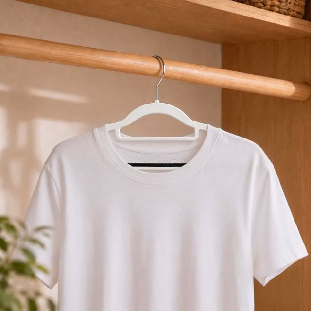 Living Solutions Pack of 8 Non-Slip Soft Grip Plastic Hangers in White