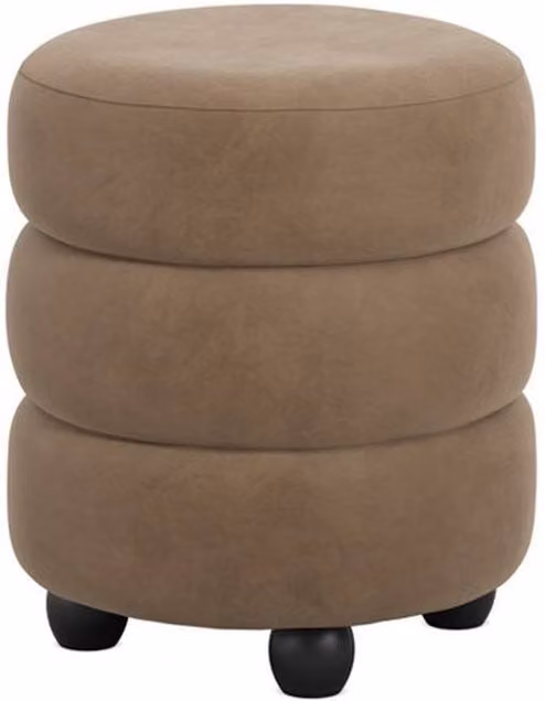 Lemon Pavilion Furniture Emi Pouffe in Brown and Black Velvet with Pine Wood Frame, W/D/H: 43 x 43 x 49.5 cm