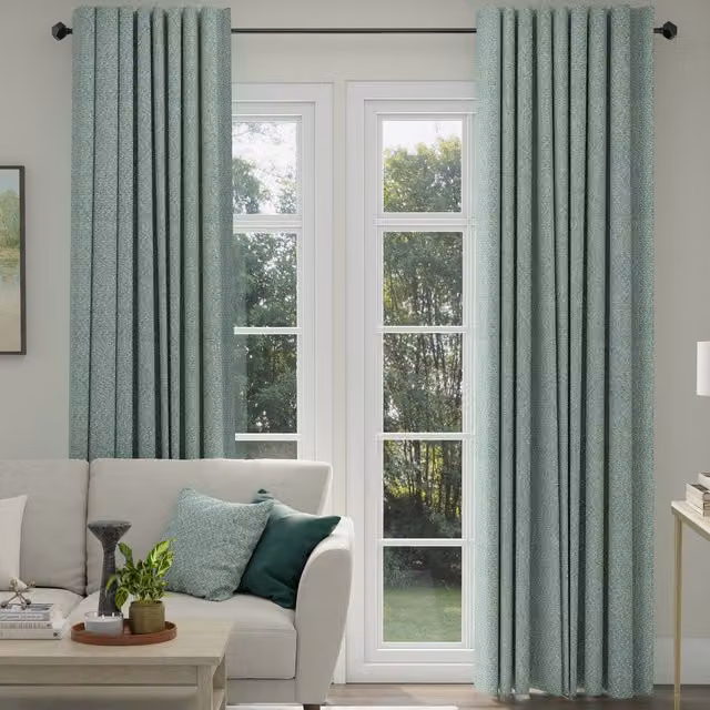 ANTE DECOR Hera Made To Measure Blackout Fabric Curtains in Seafoam