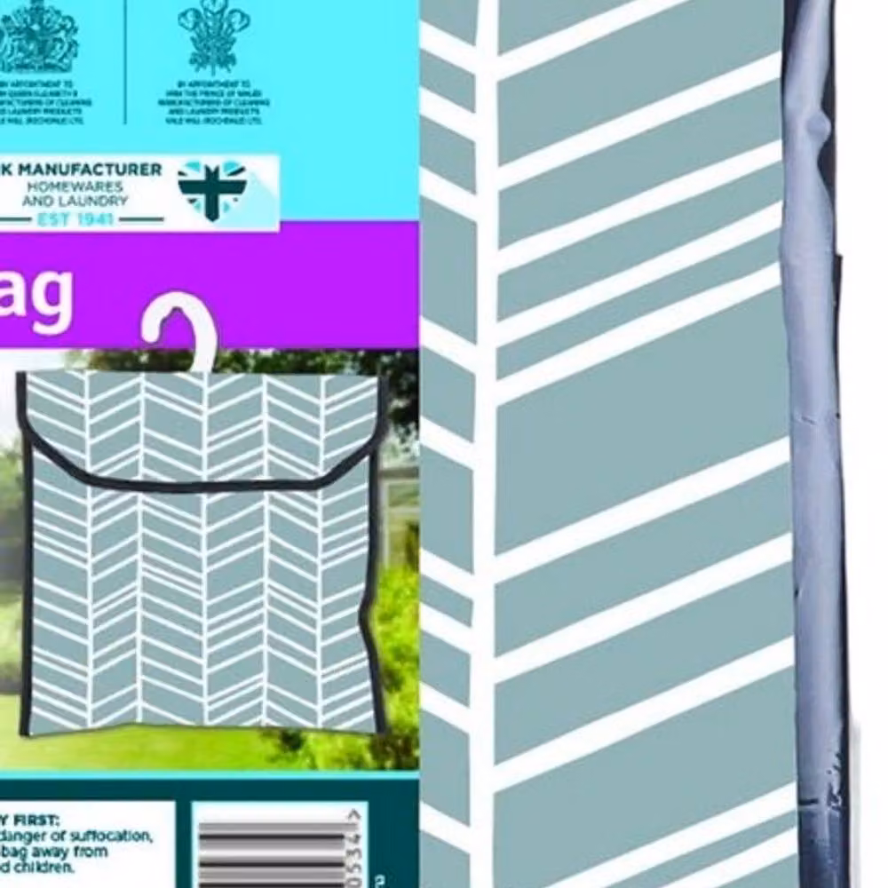 Minky Premium Geometric Linear Peg Bag in Grey – 2