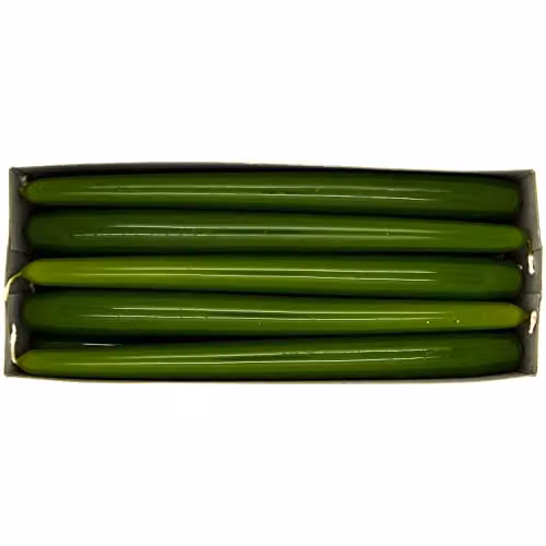 SolaDirect Unscented Tapered Dinner Candles in Green, Pack of 10, Height: 24 cm – 4