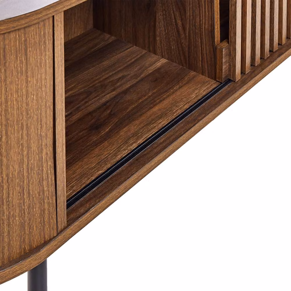 Wyld Haus Retro Brown MDF and Metal Media TV Stand – 3