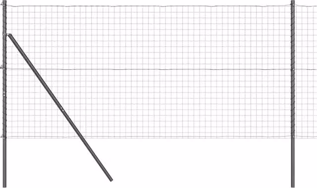 Berkfield Home Euro Fence with 7 Posts, Galvanised Steel, Grey, W: 10 m, H: 1 m – 1