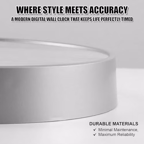 ATEK 12 Inch Silent Wall Clock with Date and Temperature, Battery Operated, Diameter: 30.48 cm – 2