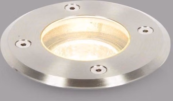 BHS Lighting Crux Ground Recessed Outdoor Drive Over Light in Silver Stainless Steel
