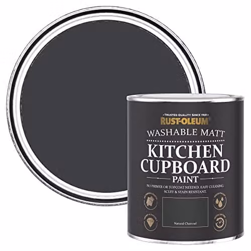 Rust-Oleum Water-Based Kitchen Cupboard Paint in Matt Finish, Black, 0.75 l