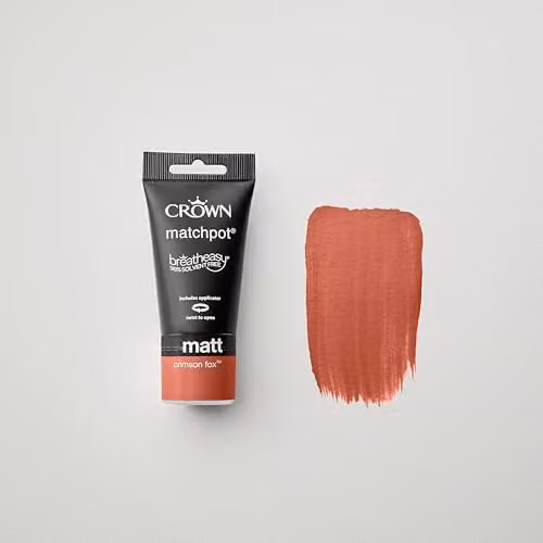 Crown Walls & Ceilings Terracotta Matt Paint Tester Sample 40ml – 3