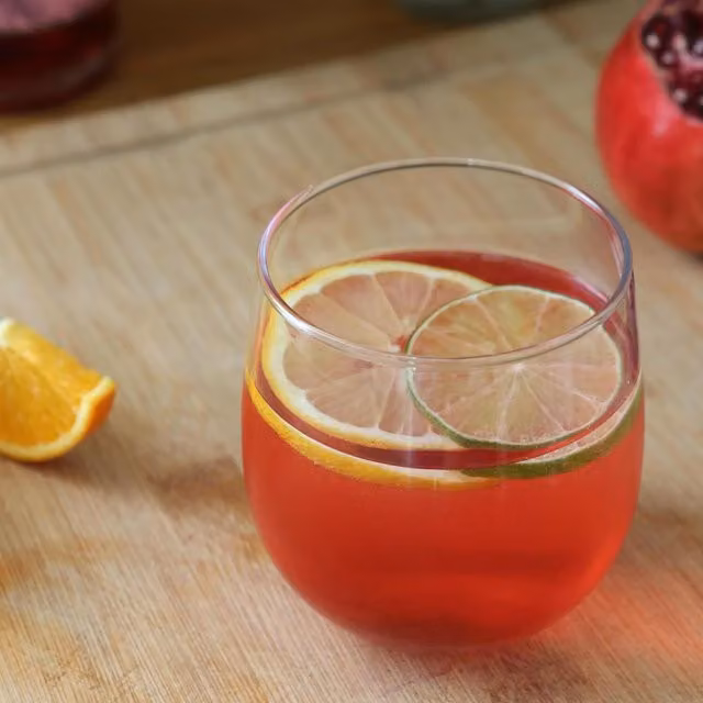 LAV Transparent Yellow Tumbler Glass Set, 415 ml, Pack of 6